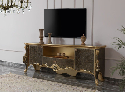 Sideboard Lowboard TV Stand TV Cabinet Wood Brown Living Room Table Luxury